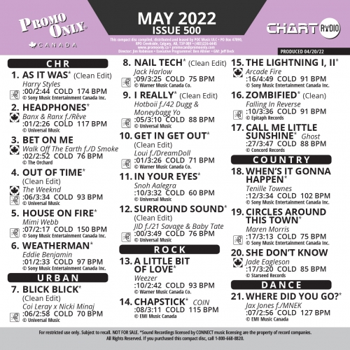Canada Chart Radio May 2022 - 500